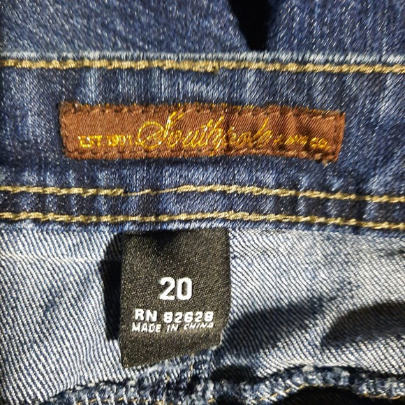 Southpole Women's Stretch Dark Wash Silver Embroidery Pockets  Flare Cut‎ 20 - Picture 5 of 6